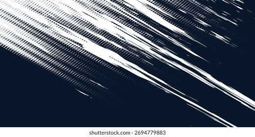 Abstract speed lines style white color halftone banner design template. Vector illustration.
