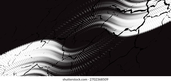 Abstract speed lines style whitecolor halftone banner design template.