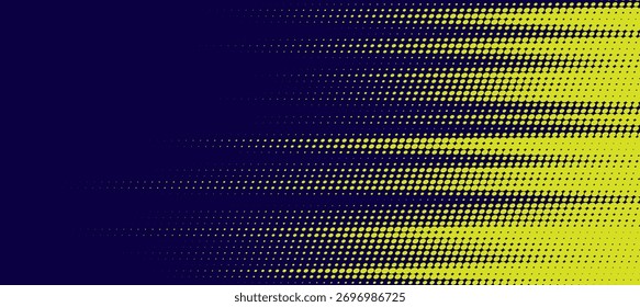 Abstract speed lines style yellow color halftone banner design template. 