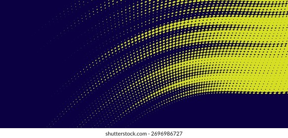 Líneas de velocidad Abstractas estilo Plantilla de diseño de Anuncio de semitono de color amarillo. 