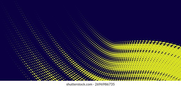 Abstract speed lines style yellow color halftone banner design template, Vector Illustration.