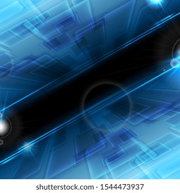 Abstract speed motion blue tech futuristic background. Vector galaxy design