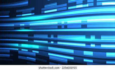 movimiento de velocidad abstracta elemento de alta tecnología con iluminación sobre fondo azul oscuro. concepto de tecnología futurista para diseño gráfico moderno 