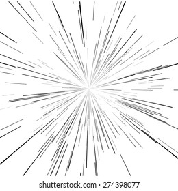 abstract speed motion lines from the middle, star burst