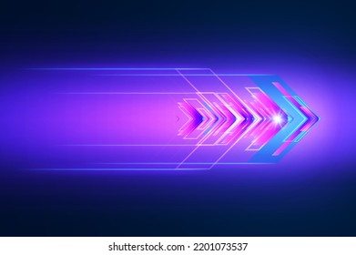 Rápido movimiento abstracto de flechas. Concepto de innovación digital para su diseño.