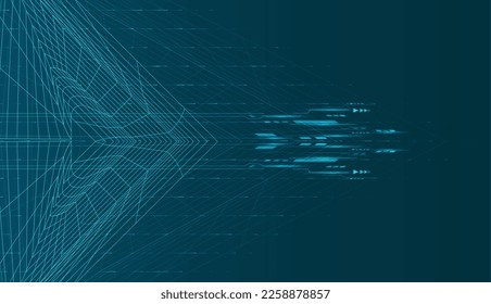 Rápido movimiento abstracto de flechas. Concepto de innovación digital para su diseño.