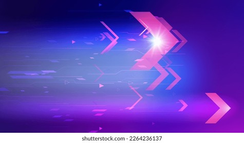 Abstract speed movement of arrows. Digital innovation concept for your design.