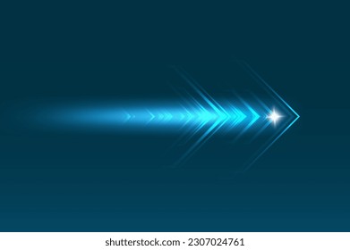Rápido movimiento abstracto de flechas. Concepto de innovación digital para su diseño.