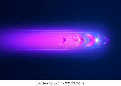 Rápido movimiento abstracto de flechas. Concepto de innovación digital para su diseño.