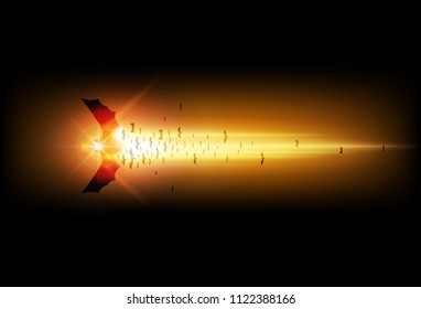 Abstract speed movement bat communicate background halloween, vector illustration.