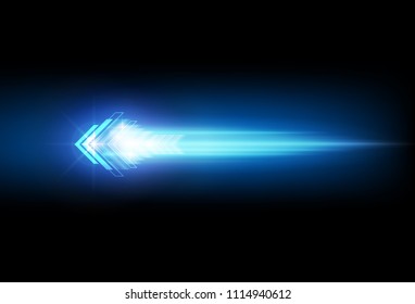 Abstract Speed Movement Blue Arrows Technology Communicate Background, Vector Illustration