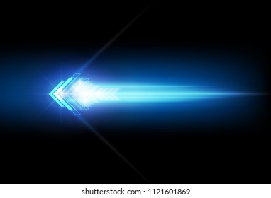 Abstract speed movement blue arrows technology communicate background, vector illustration