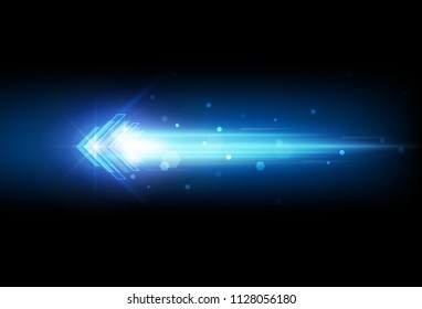 Abstract speed movement blue arrows technology communicate background, vector illustration