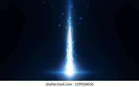Abstract speed movement blue arrows technology communicate background, vector illustration