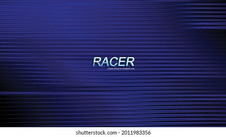 Abstract speed racer lights motion background. blue background