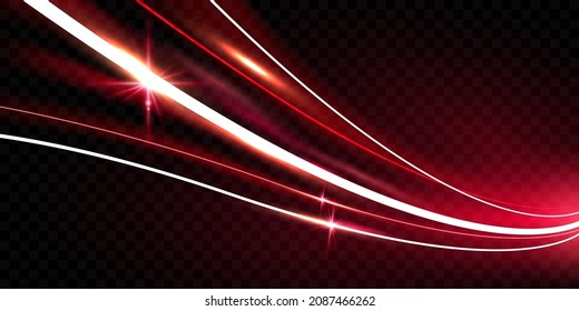 Abstract Speed Red Line Background Poster With Dynamic. Light Effect Png. Technology Network Vector Illustration.