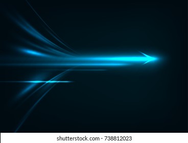 Abstract speed technology concept. with light and stripes motion blur moving fast over dark background.