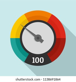 Abstract speedometer icon. Flat illustration of abstract speedometer vector icon for web design