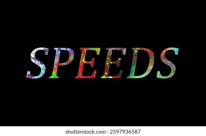 Abstract Speeds Text Effect Design Black Background