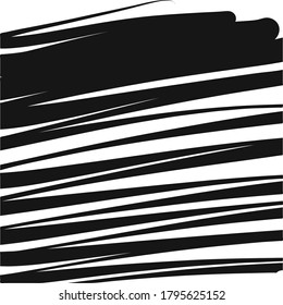 abstrakte Schnelligkeit der Linien. Schwarz-Weiß, handgezeichnet. Symbol für Druck und Kennzeichnung.