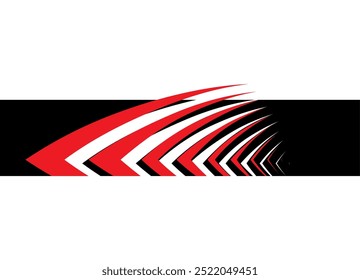 Elemento de diseño de Vector rápido Abstractas. Patrón de rayas deportivas. Fondo de Vector rojo y negro. Tira de carreras para un coche deportivo, barco, motocicleta, ropa deportiva, juguete. Vector de fondo.