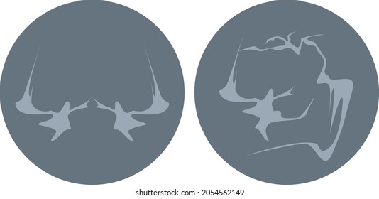 An abstract spell from a spellbook that causes fear.  Part of the magical system. An abstract rune. Dragon wings. Vampire symbol.