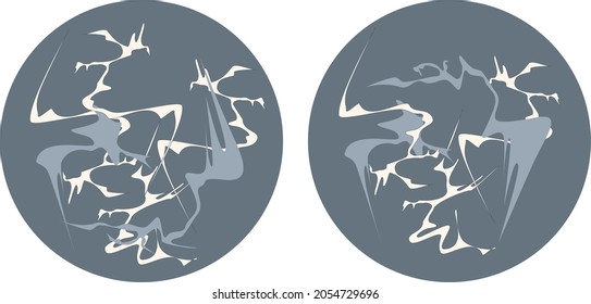 An abstract spell from a spellbook that causes fear. Part of the magical system. An abstract rune. Dance with shadows. [Vector]