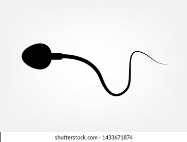 Abstract sperm icon, sperm icon and sperm vector that runs towards the egg. On a white background, competition concept