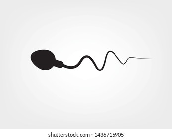 Icono de esperma abstracto, icono de esperma y vector de esperma que corre hacia el huevo. En un contexto blanco, concepto de competencia