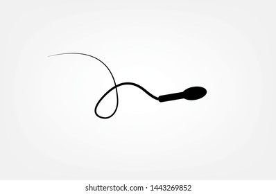 Abstract sperm icon, sperm icon and sperm vector that runs towards the egg. On a white background, competition concept
