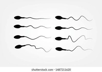 Abstract sperm icon, sperm icon and sperm vector that runs towards the egg. On a white background, competition concept