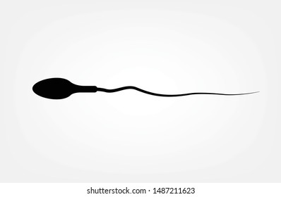 Abstract sperm icon, sperm icon and sperm vector that runs towards the egg. On a white background, competition concept