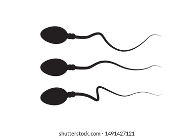 Abstract sperm icon, sperm icon and sperm vector that runs towards the egg. On a white background, competition concept