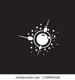 Icono de esperma de esperma abstracto y vector de esperma que va hacia la línea continua del huevo.Vector.