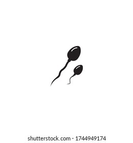 Abstract sperm icon  sperm icon and sperm vector that runs towards the egg.Vector continuous line.