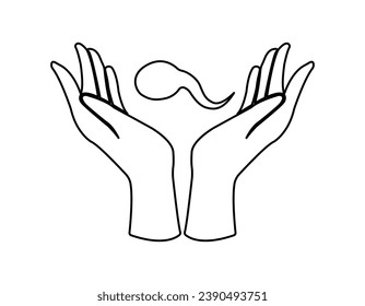 Abstract sperm icon, sperm icon, and sperm vector that runs towards the egg. On a white background, the competition concept