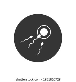 Abstract sperm white icon, sperm icon and sperm vector that runs towards the egg