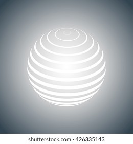 abstract sphere. 3d lines ball. Business logo element. Vector template for background. Lighting neon abstract sphere