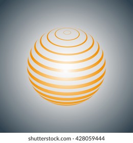 abstract sphere. 3d lines ball. Business logo elements. Vector template for background. Neon lighting