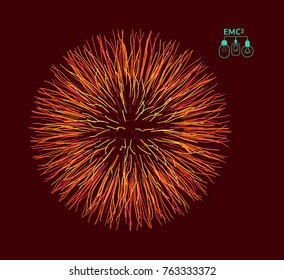 Abstract sphere. Array with dynamic particles. Modern science and technology element. Vector illustration.