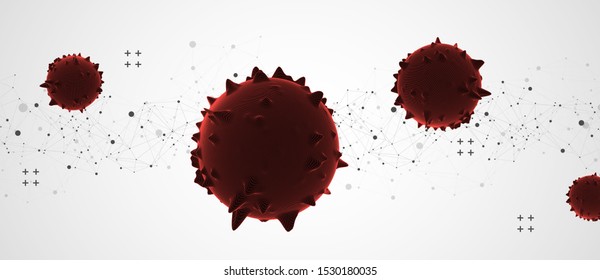 Abstract sphere background with plexus effect. 3D surface.