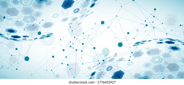 Abstract sphere background with plexus effect. 3D surface.