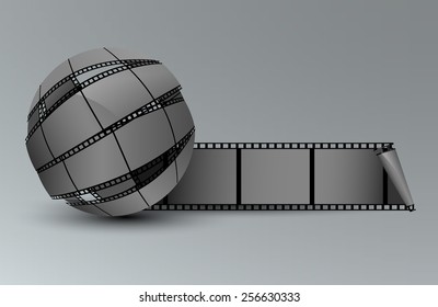 Abstract Sphere From Blank Film Strip