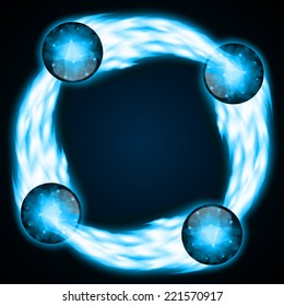 Abstract sphere with blue fire. EPS10 vector