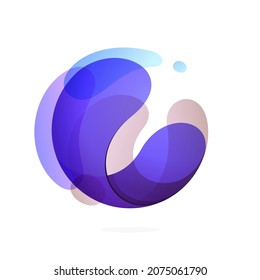 Abstract sphere blue water logo. Yin Yang symbol. Modern vector icon in a sphere with splashes. Trendy, vibrant and colorful concept vector design template.