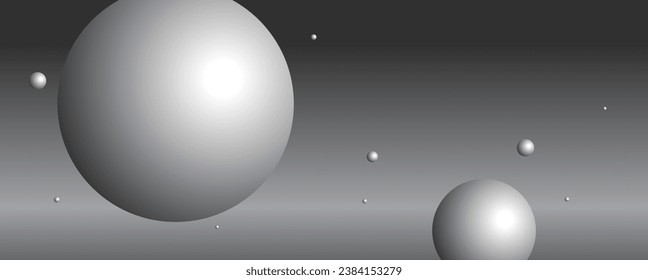 Esfera abstracta y círculo en el fondo cósmico blanco y negro