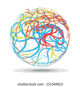 abstract sphere from color lines