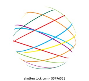 abstract sphere from color lines