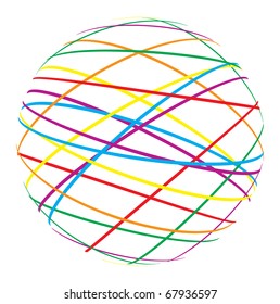 abstract sphere from color lines
