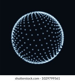 Abstract sphere consisting of points. Technology image of globe. Graphic concept for your design